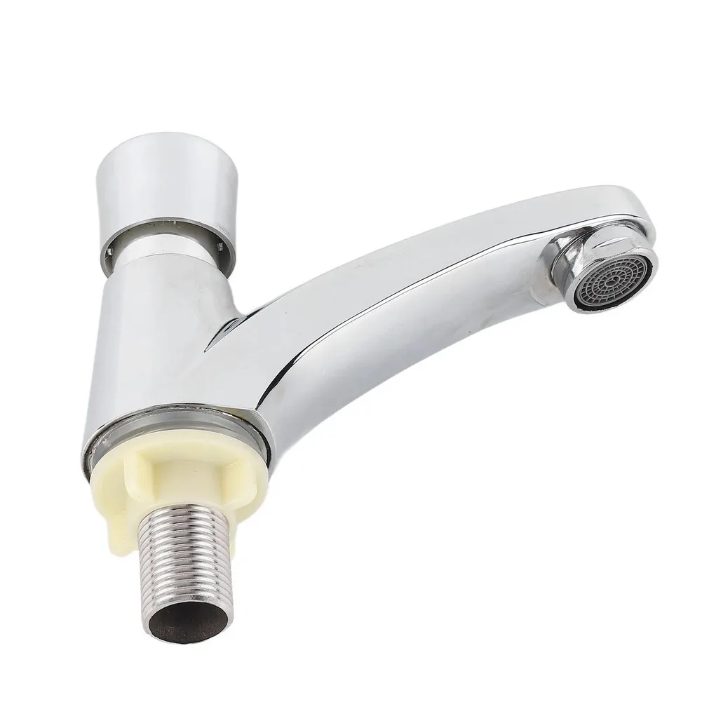 Hotel Toilet Time Delay Basin Sink Faucet Alloy Push Switch Water Saving Tap For Home Kitchen Bathroom Hotel Hardware Tool