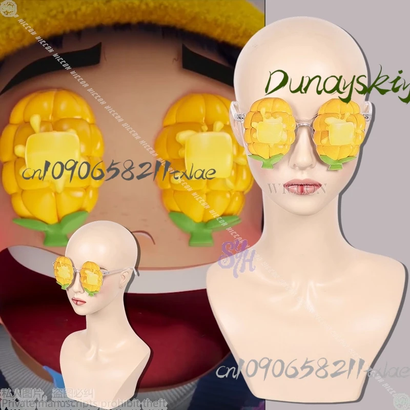 

Huntrix Cosplay Zoey Kawaii Funny Cute Corn Pattern Popcorn Prop Glasses Accessories Cute Daily Halloween Christmas Party Gift