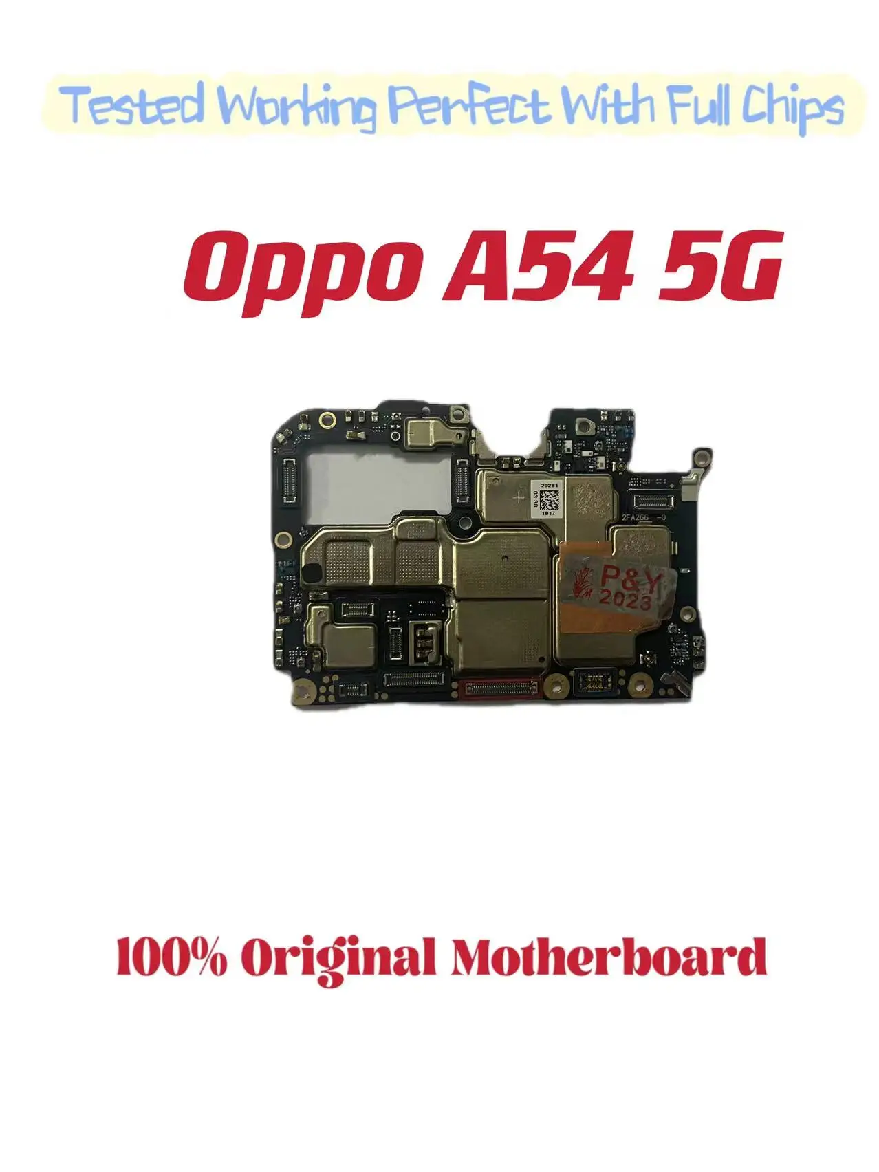 Original Unlocked Main Board for OPPO A54 5G Mainboard, Motherboard with Chips Circuits, Flex Cable