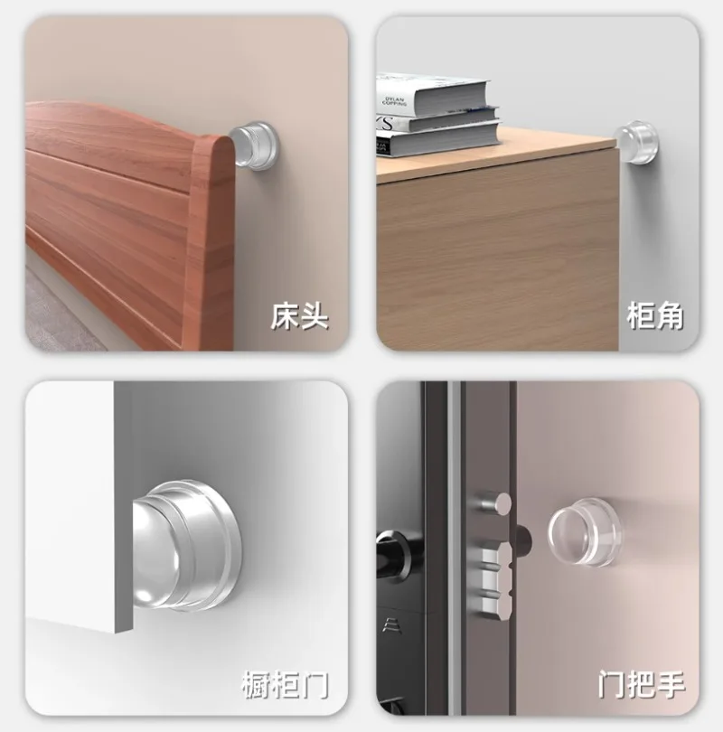 Penahan Pintu Silikon Anti Selip Pelindung Dinding Peredam Benturan Pegangan Pintu yang Dapat Digunakan Kembali Peredam Tombol Pintu Pelindung Furnitur