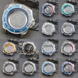 43mm Silver Samurai NH35 NH36 Watch Case Seiko Mod Movement Sapphire Glass Aluminum Bezel Insert Transparent Case Back Cover