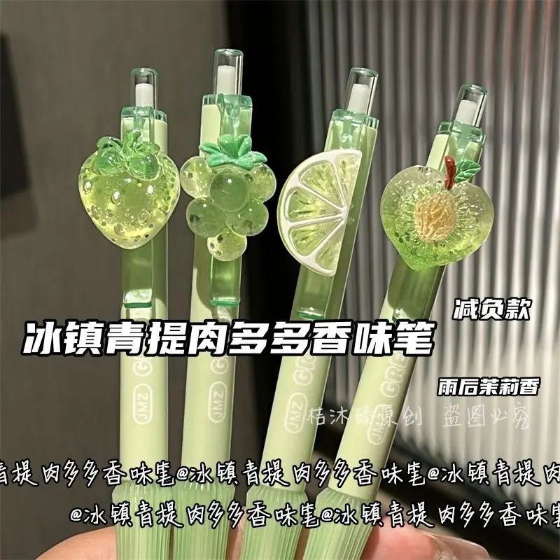 

12 шт. Iced Qingti Meat Duoduo ароматная подвеска гелевая ручка Ins Wind Высокое качество прессовая головка черная быстросохнущая кисть
