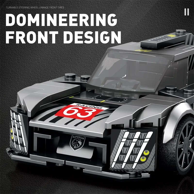 Bloques de construcción de automóviles deportivos para niños, juguetes de ensamblaje de carreras urbanas, modelo de supercoche, adornos de escritorio, regalos de vacaciones, 280 Uds.