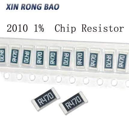 50pcs 2010 1% SMD resistor  0 1 10 100 150 220 330 ohm 1K 2.2K 10K 100K 220K 0R 1R 10R 100R 150R 220R 330R 470R 1M 0R ~ 10M 3/4W