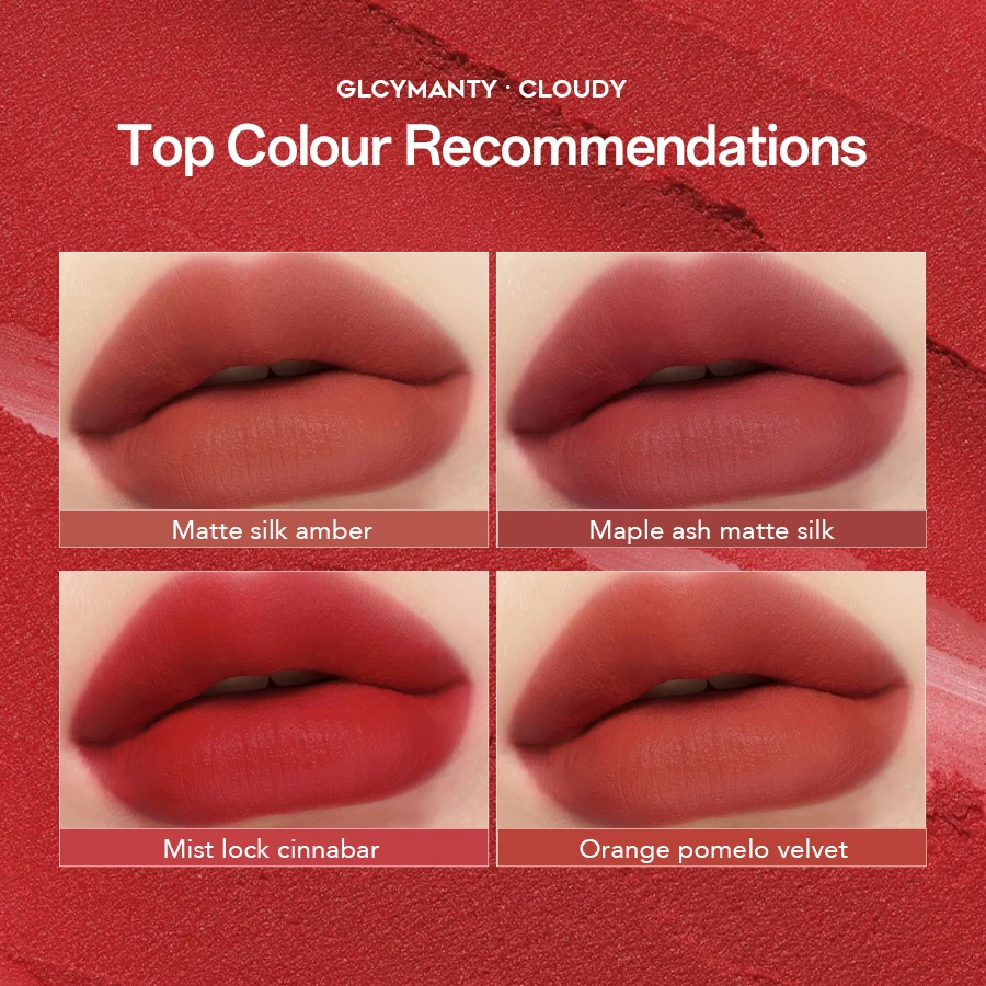 GICYMANTY Matte Lip Gloss, Non-stick Cup Long Lasting Lip Tint, Square Tube Lipstick, Smooth Velvet Lip Makeup, Lip Cosmetics