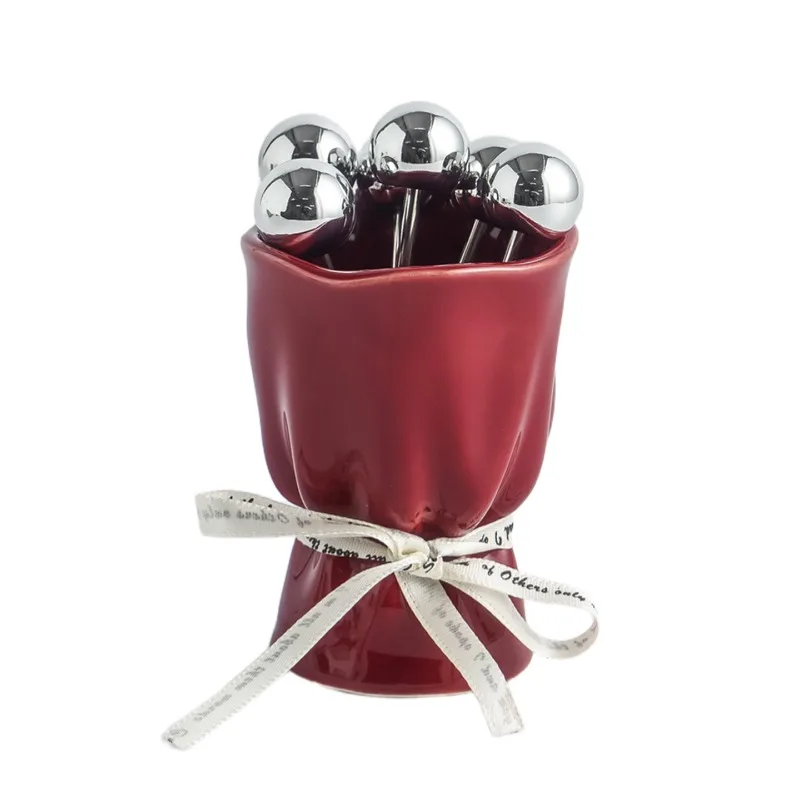 

Super beautiful bouquet fruit fork storage jar, creative and cute high-value bouquet storage fruit sign storage jar