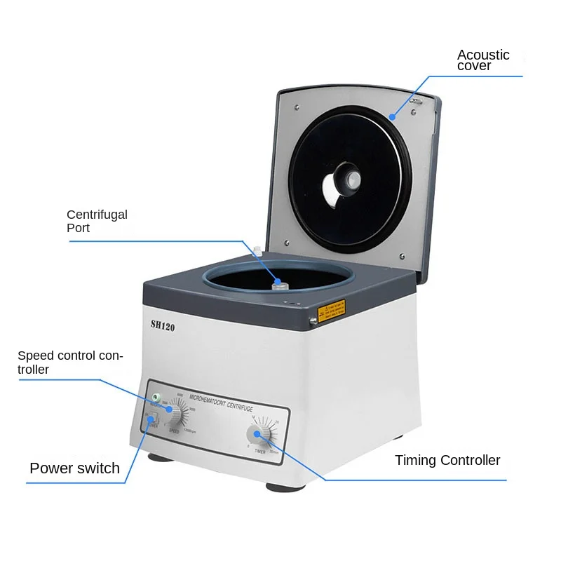 SH120 Tabletop Micro Haematocrit School Laboratory Blood PRP Centrifuge Machine 15300xg with 24 Tubes Capillary Centrifuga