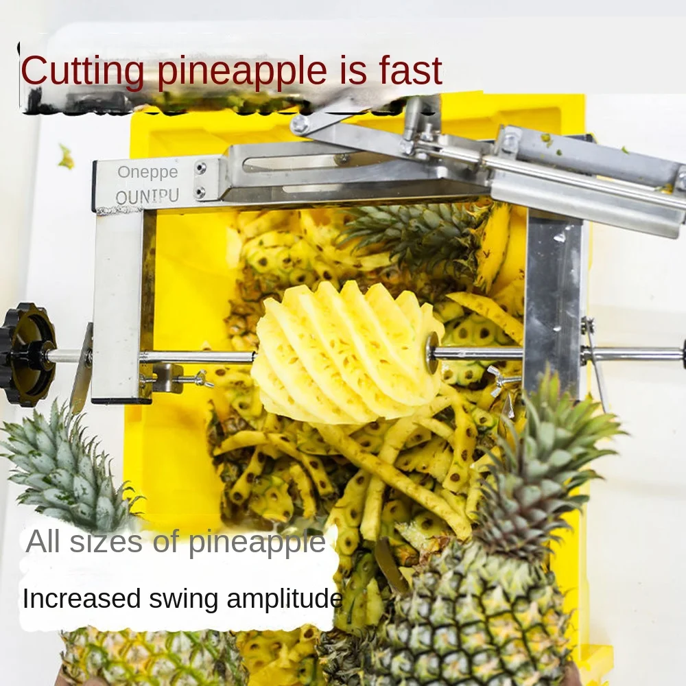 Stainless Steel Pineapple Peeler Semi-Automatic For Kitchen Pineapple Peeler Eye Remover Hand Crank Commercial Fruit Knife Tools