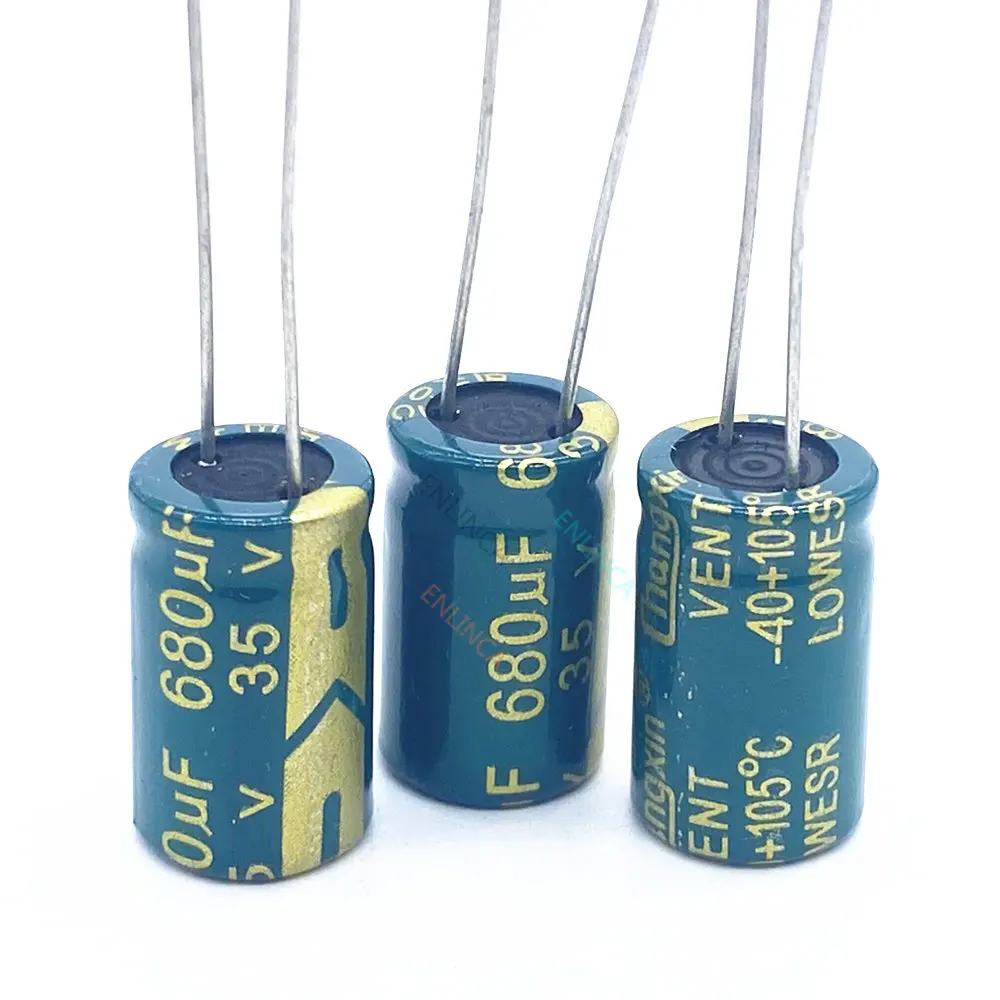 30pcs 35V 680UF  10x17mm  high frequency low impedance aluminum electrolytic capacitor 680uf 35v 20%