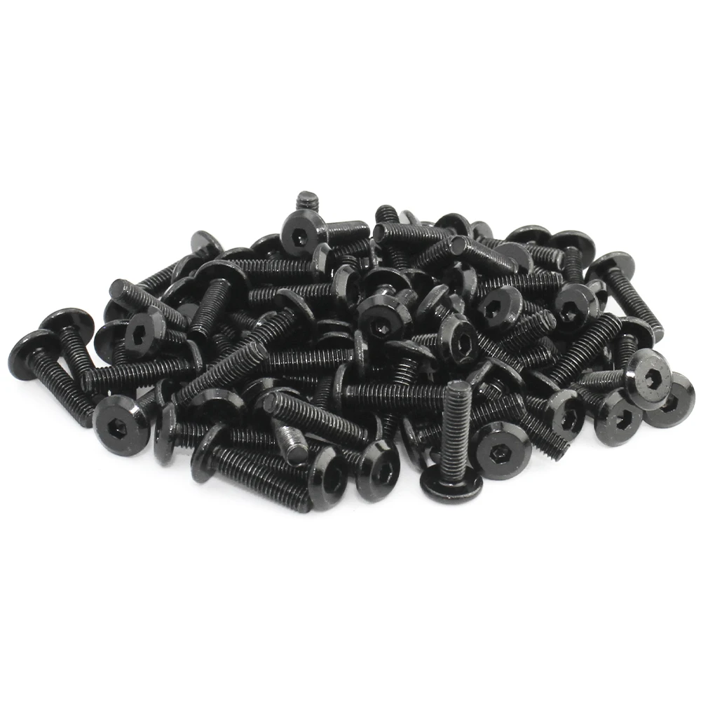 

10/20/50pcs M3 M4 M5 M6 M8 Black 304 Stainless Steel Hex Hexagon Socket Hypotenuse Flat Head Screw Bolt for Down Side Furniture