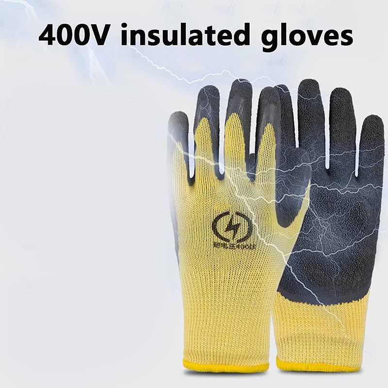 Gants de travail isolants pour électricien, outil de protection, anti-électricité, basse tension, protection de sécurité, 400V, 1 paire