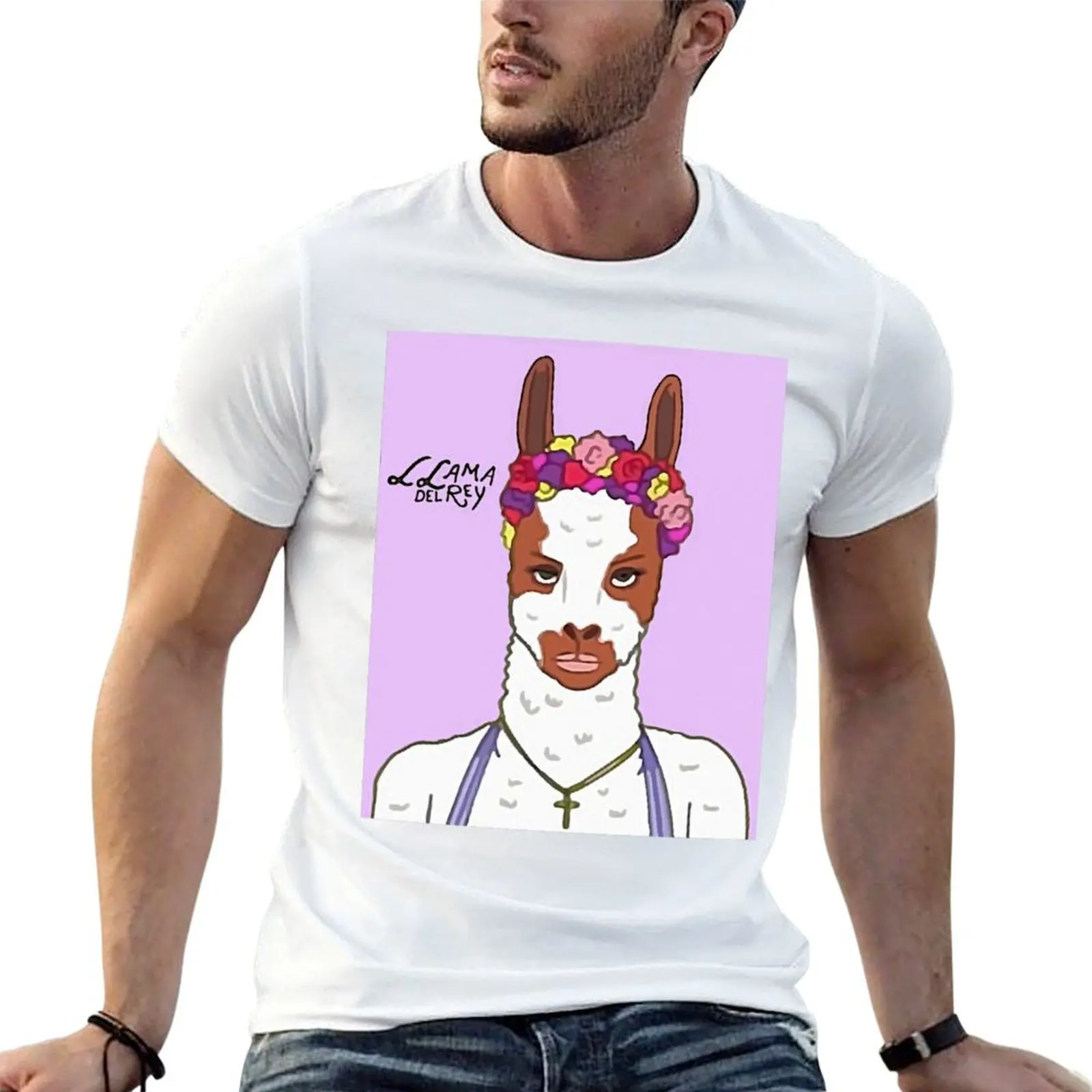 Llama Del Rey T-Shirt Minimalist Casual Short Sleeve Top