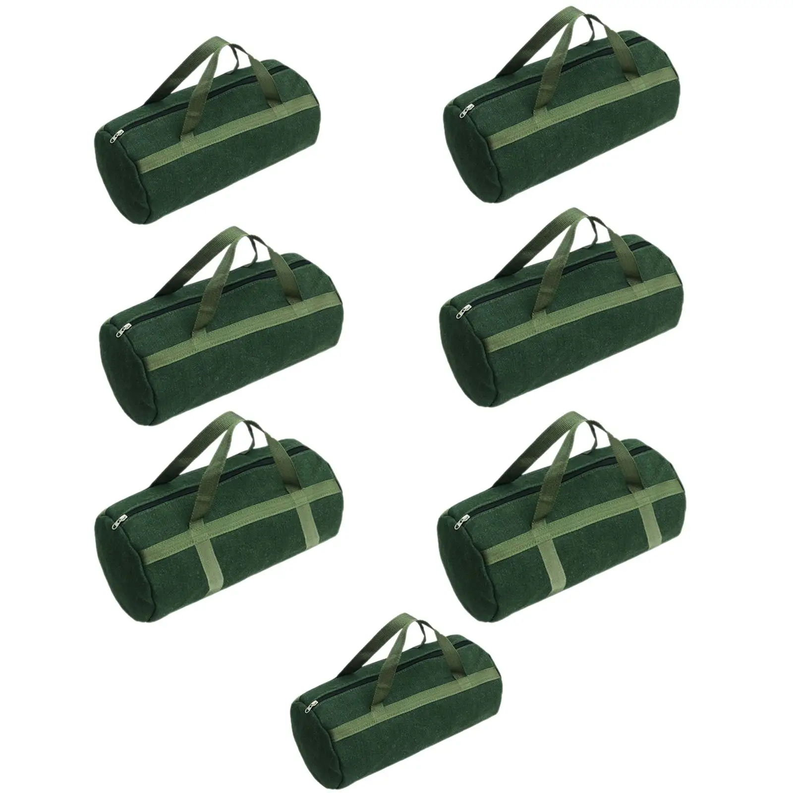 Canvas Utility Tote Tool Organizer, boca larga, fechamento de zíper suave, versátil para manutenção do veículo, verde resistente