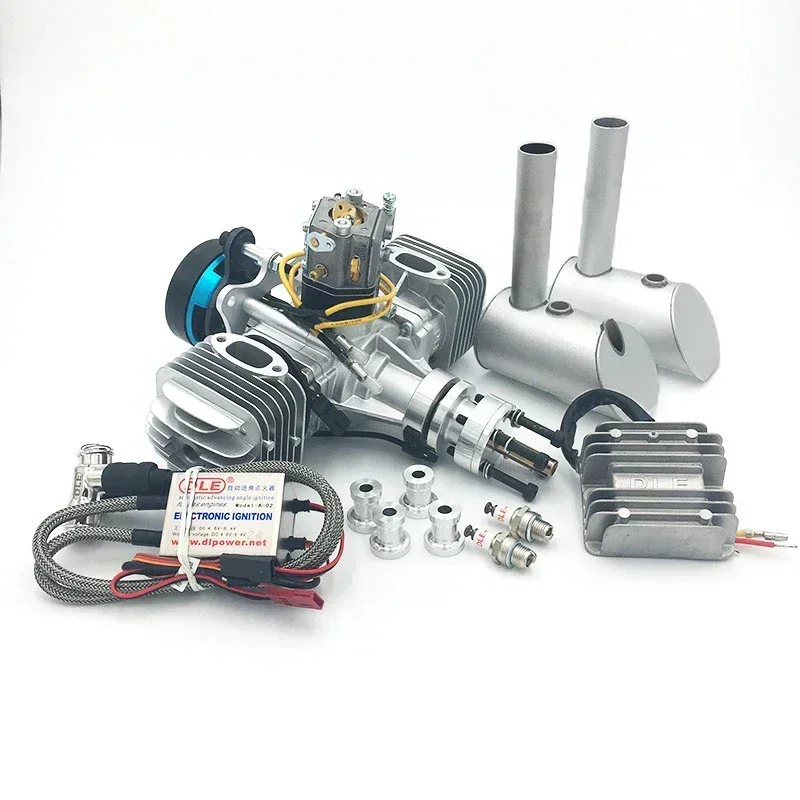 DLE 60CC TWIN UAV ENGINE With 14V 80w/180w Alternator For UAV Model Aircraft Enthusiasts FPV Drone RC Plane Motor Airplane parts 2