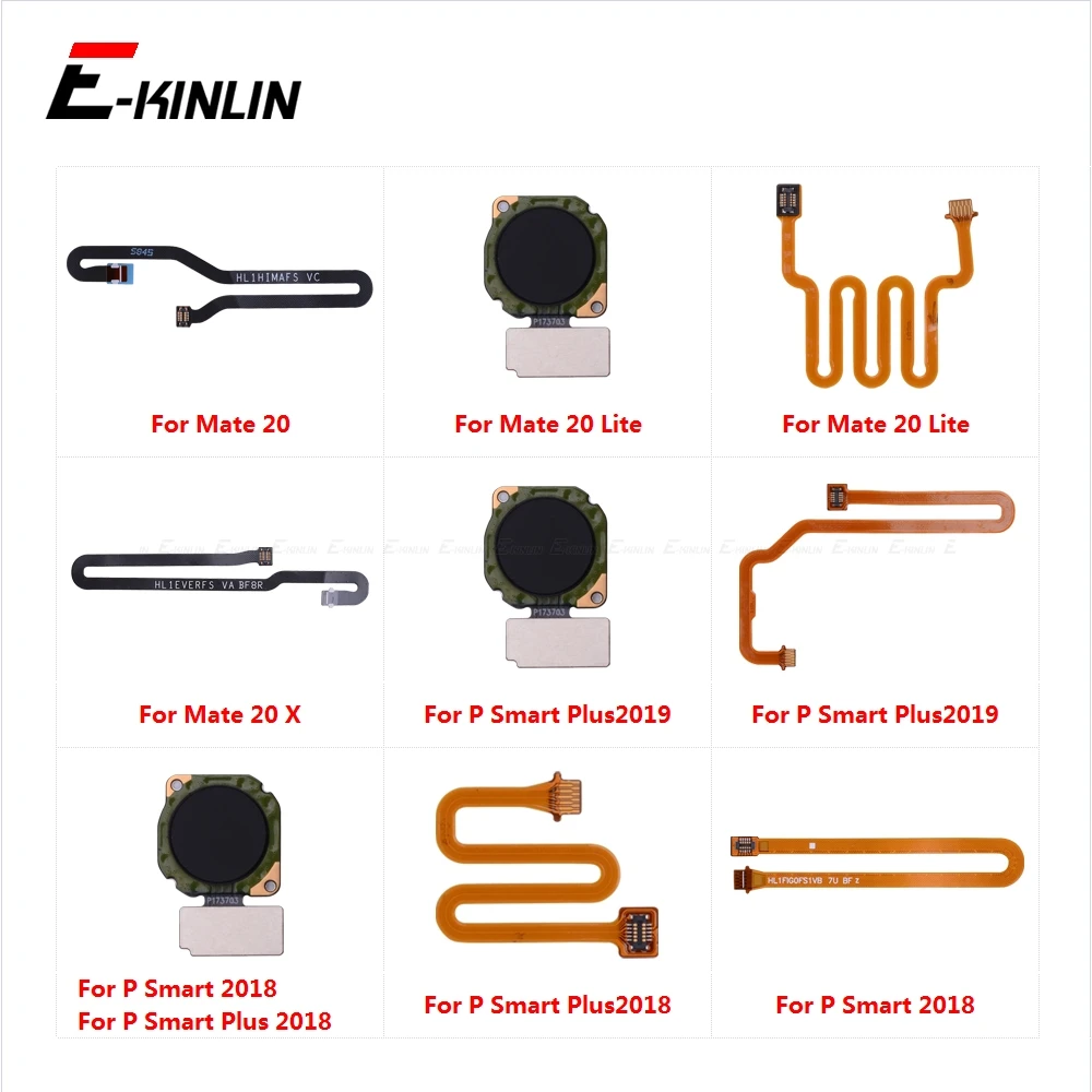 Fingerprint Sensor Home Button For HuaWei Mate 20 Lite X 20X P Smart Plus 2019 Touch ID Button Menu Connector Flex Cable Ribbon