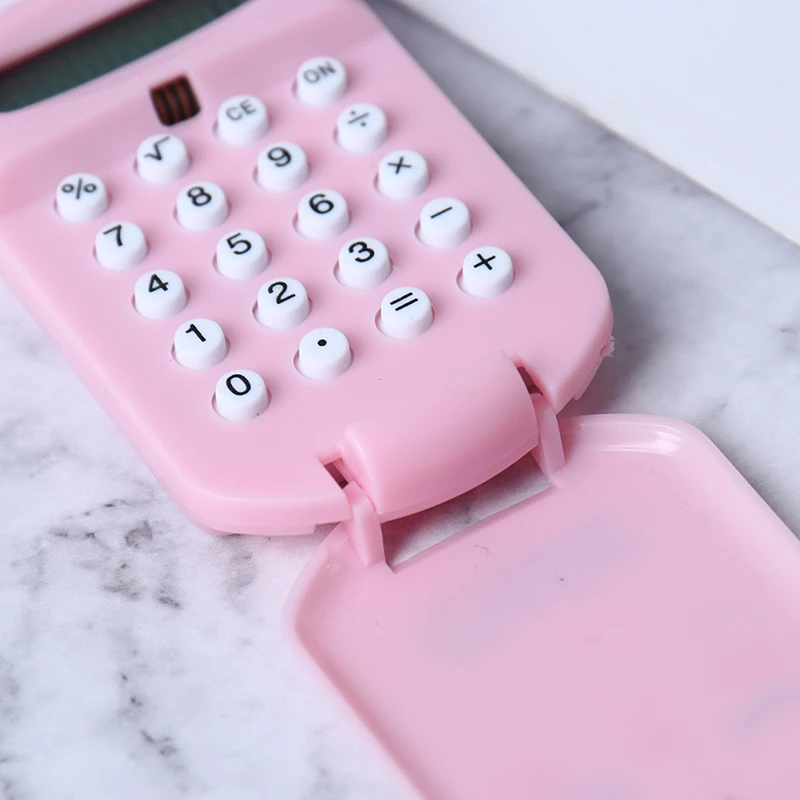 Portable Digit Calculator Kawaii Mini Calculator Pocket Display Cartoon Cute Creative Keychain Calculator Office Supplies