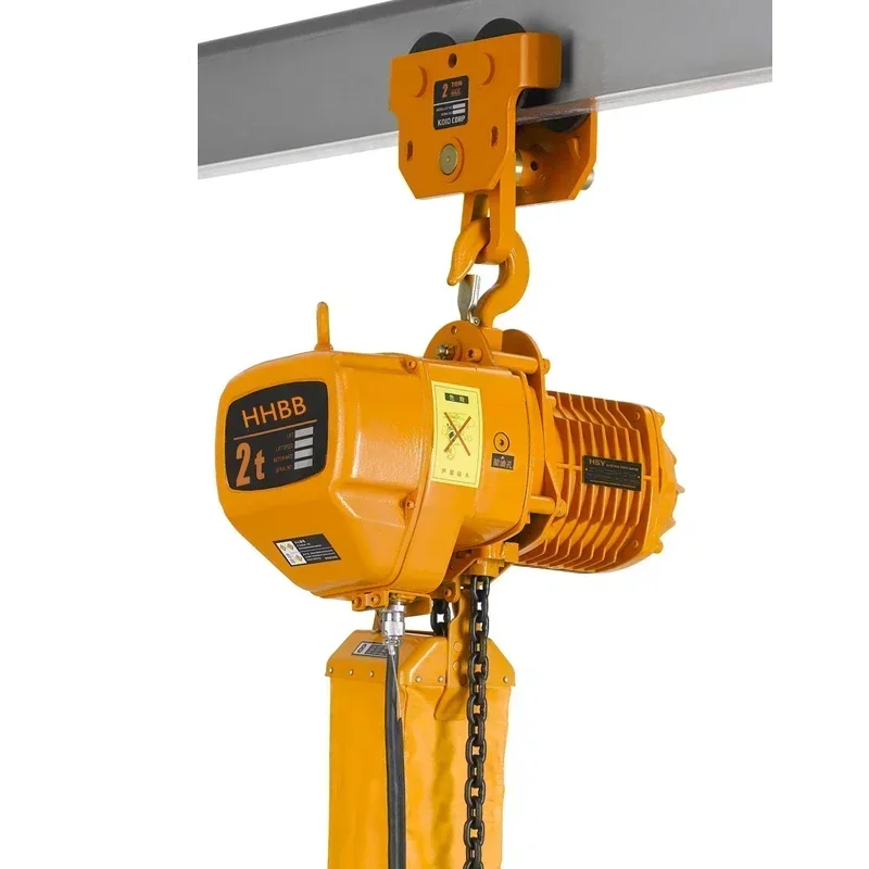 Electric Chain Hoist 2 Tons Single Chain 4 Meters Fixed/Running Small Lifting Tools for Cargo Handling, Handling Materials, Etc.