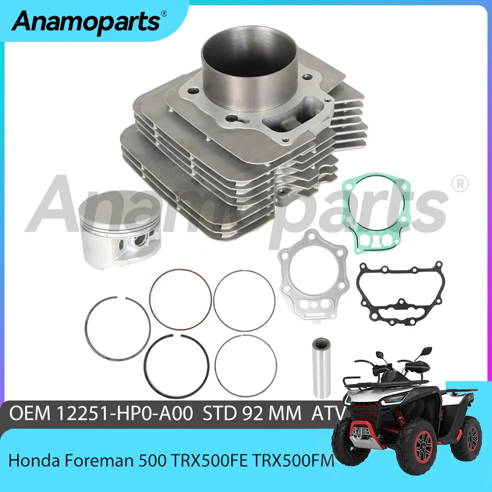 Cylinder Piston gasket Top End Rebuild Overhaul Kit for 2005-2011 Honda TRX500FE TRX500FM Foreman 500 ATV STD 92mm 12100-HP0-A00