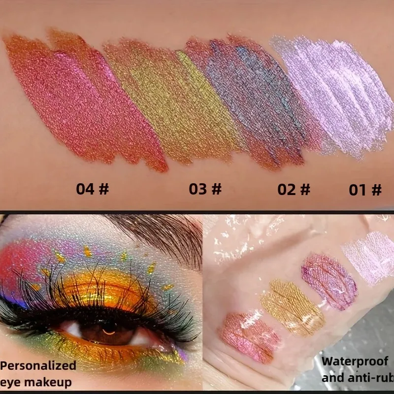 Koreanischer glitzernder flüssiger Lidschattenstift, schimmernder Diamant, glänzender Lidschatten, langlebig, erhellt Highligh-Make-up für Frauen