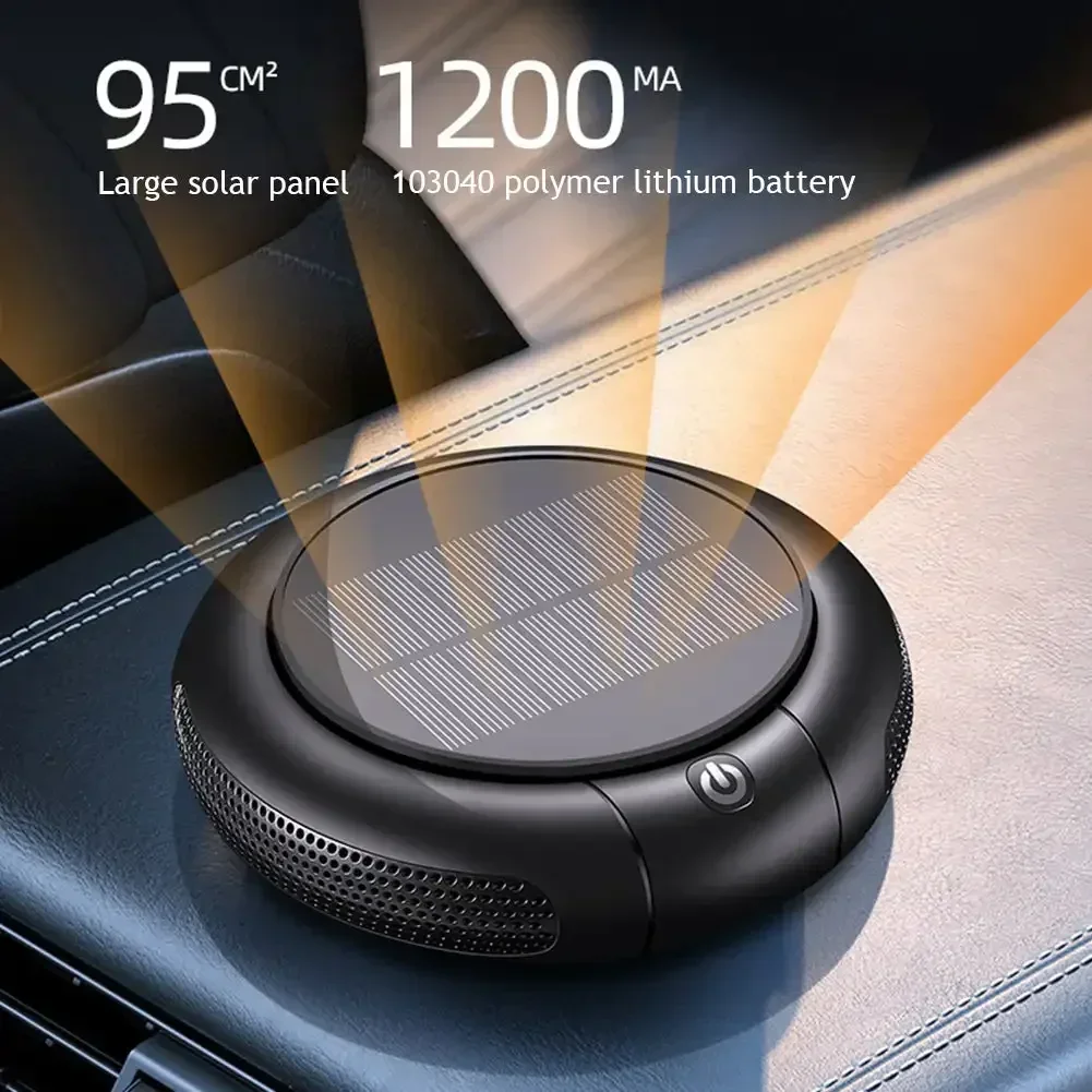 Solar Car Air Purifier Usb Oxygen Cleaner Negative Ion 1200Mah HEPA Filter PM2.5 Smoke Remover Interior Air Fresh Car Supplies - Image 4