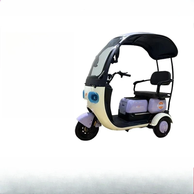 

Family scooter electric tricycle elderly power battery small adult moped with shed