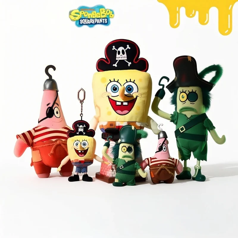 

SpongeBob SquarePants Pirate Series Keychain Cute Cartoon Hanging Ornament Collection Pendant Purse Charm Backpack