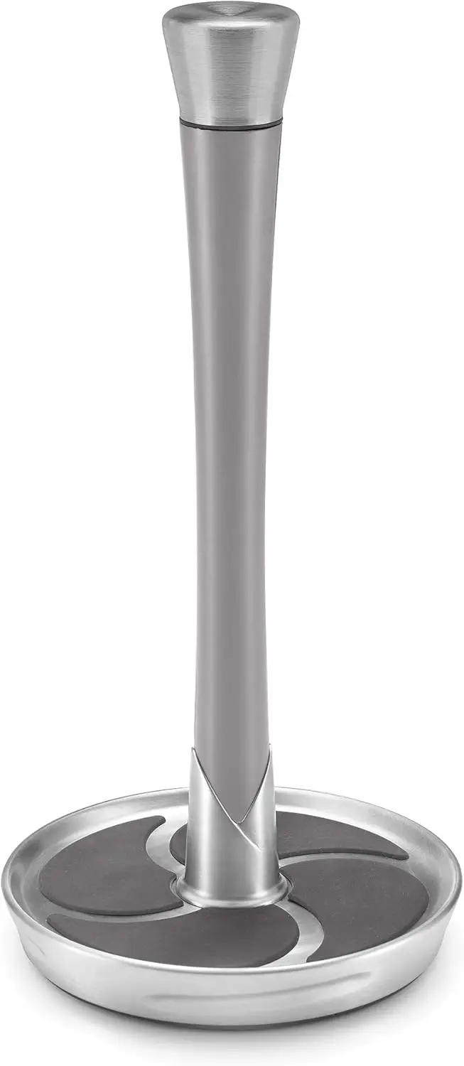 

Silver Paper Towel Holder with Floral Design, Wall-Mounted Kitchen Organizer