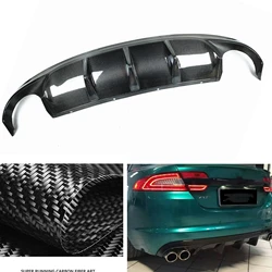 For Jaguar XF Sport 2009 2010 2011 2012 2013 2014 2015 Rear Bumper Diffuser Lip Real Carbon Fiber Boot Spoiler Splitter Body Kit