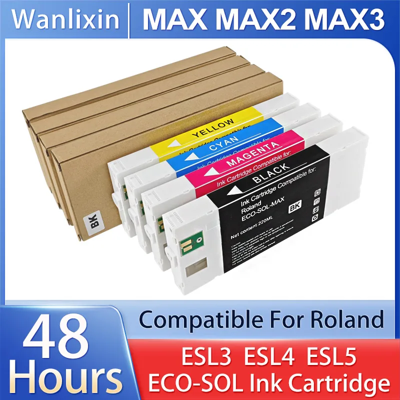220ML SP540V ECO-SOL-MAX MAX2 MAX3 ESL3 ESL4 ESL5 Solvent Ink Cartridge BN-20 SP300V RA-540 SP300 BN-20A XC-540 XR640 Weak ink