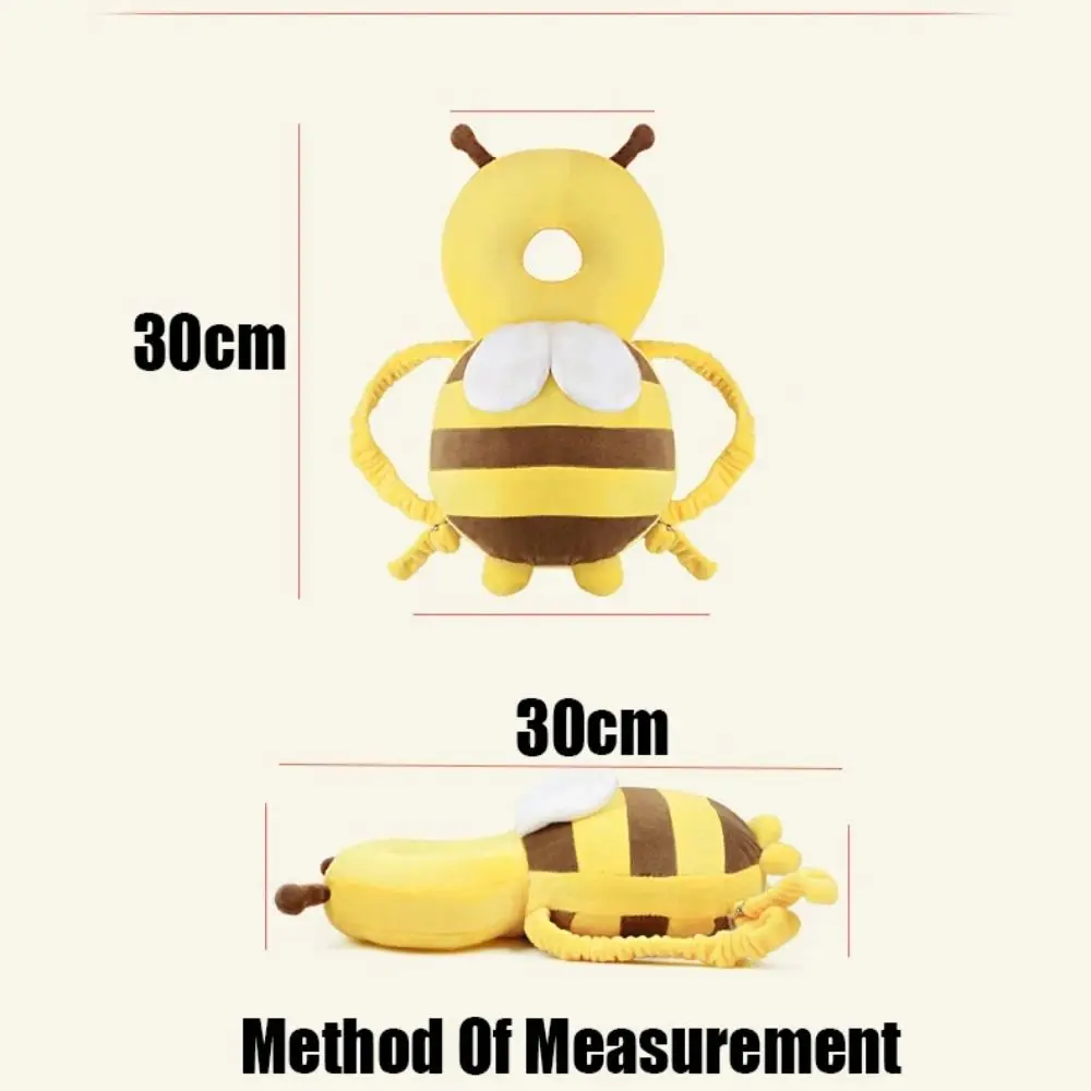 Bonito dos desenhos animados pequena abelha cabeça do bebê protetor de volta aprender andando cabeça proteger travesseiro almofada anti queda para trás boné transportar seguroibi