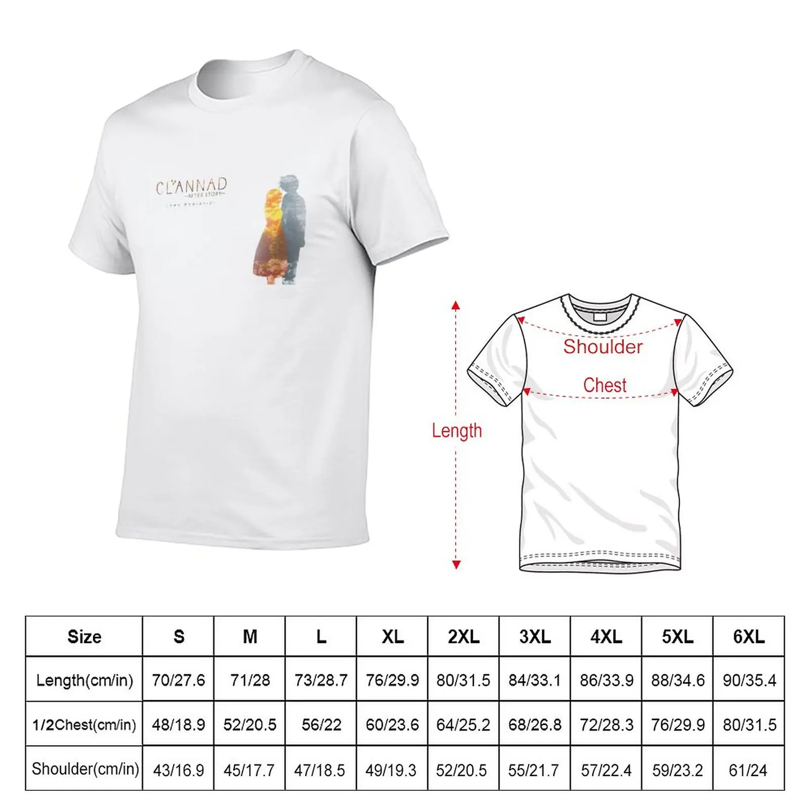 New Clannad After Stroy | Tomoya and Nagisa T-Shirt Aesthetic clothing graphics t shirt men workout shirt