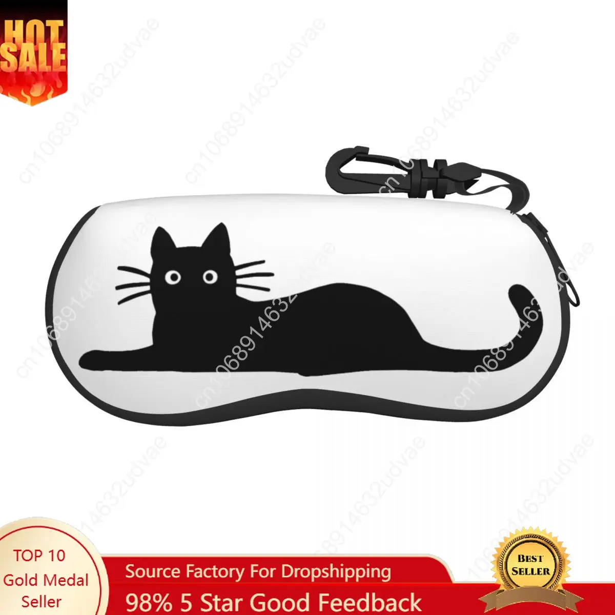 

Custom Funny Cartoon Black Cat Glasses Case Portable Shell Eyeglasses Case Sunglasses Box