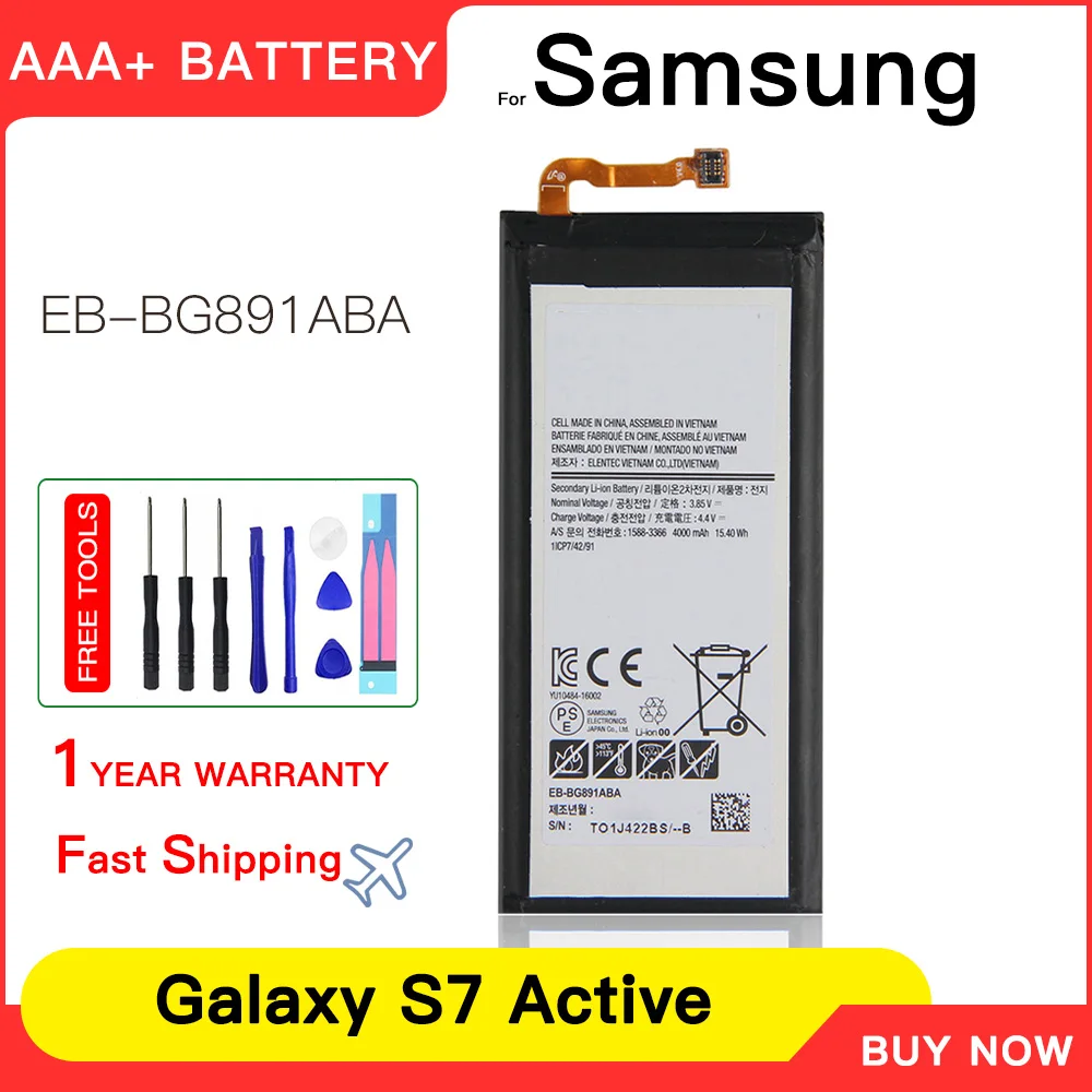 

Genuine Battery EB-BG891ABA For Samsung Galaxy S7 Active High Quality Replacement Battery G891 Mobile Batteries Batteria+Tools