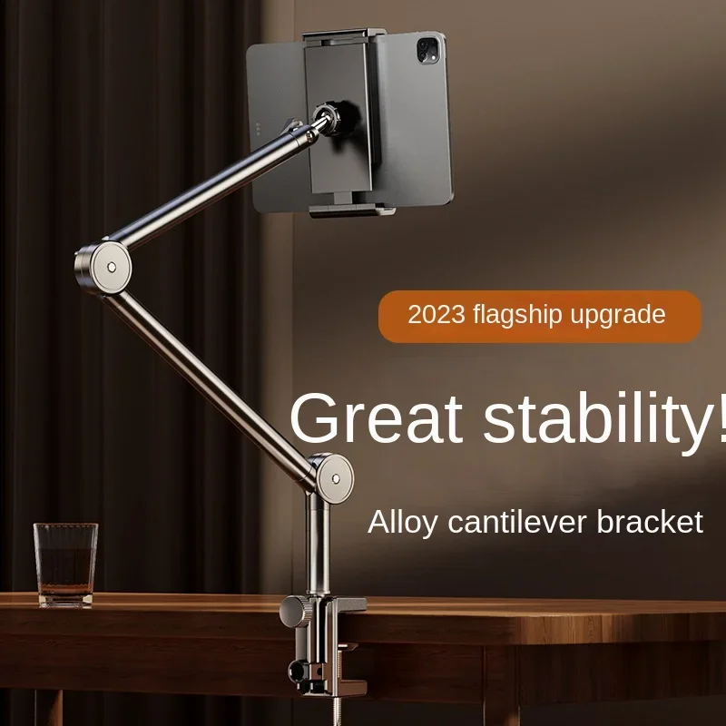 Soporte para teléfono móvil de escritorio, Clip para cama, transmisión en vivo perezosa, soporte voladizo plegable para Apple, Samsung, iPad, accesorio de soporte para tableta