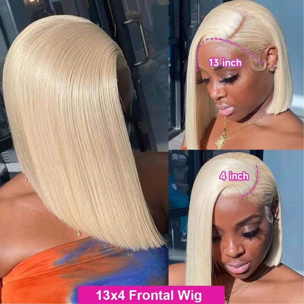 613 Blonde Glatte Kurze Bob-Pe – Pre Parted 13X4 Lace Front Bob Wig Bewertung und Preis