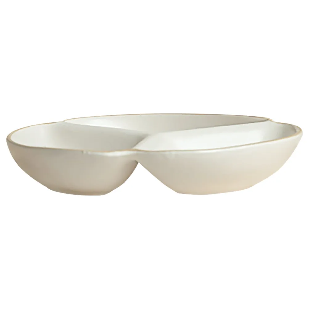 Ceramic Divided Plate Minimalist Design 3 Section Portion Control Dinner Tray Microwave Safe Easy Clean for Home Restaurant