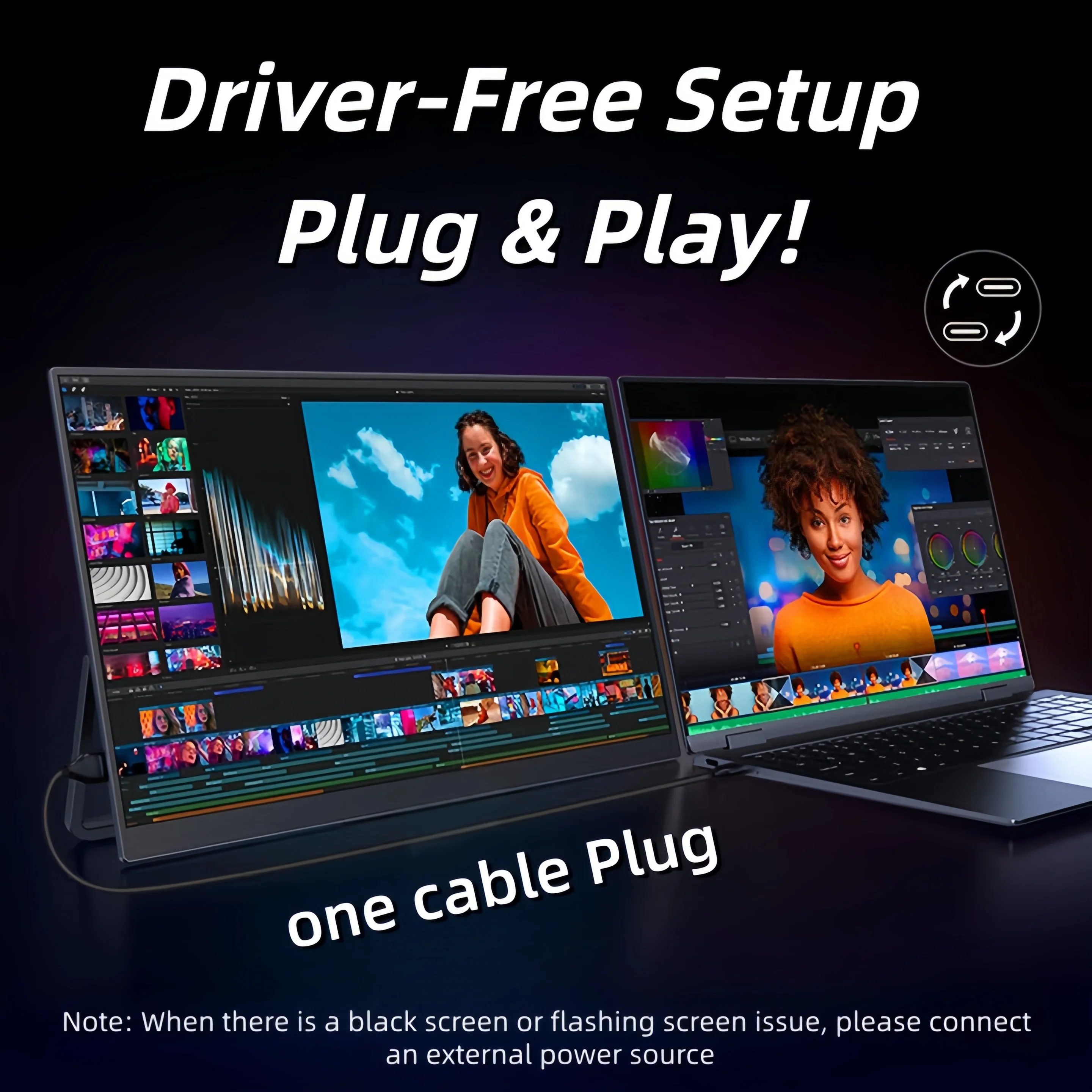 شاشات ألعاب محمولة UPERFECT QLED 18.4 تعرض 4K 60 هرتز USB C HDMI لأجهزة الكمبيوتر المحمول PS5/4 Switch Mac Xbox شاشة تمديد ثانية