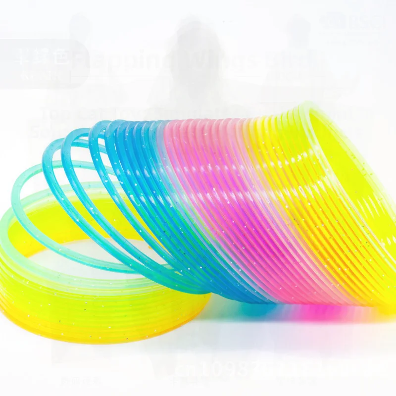 レインボーサークル フラフープ エラスティック スタッキング スプリングサークル 子供用 カラフル ナイトマーケット 屋台商品 クリエイティブ 視覚スキル