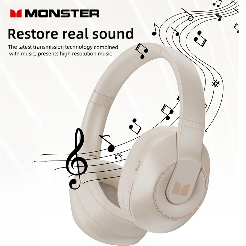 Monster XKH01 Wireless Bluetooth 5.3 Headphones Hifi Music Earphones Noise Reduction Hd Low Latency Gaming Sports With Mic  2023