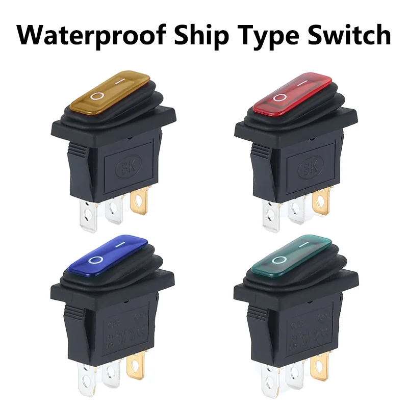 

5/20/100PCS 12VLED Light KCD3 3 Pin 20A On/Off Rectangular Ship Type Long Rocker Switch Waterproof IP67 Car Dashboard