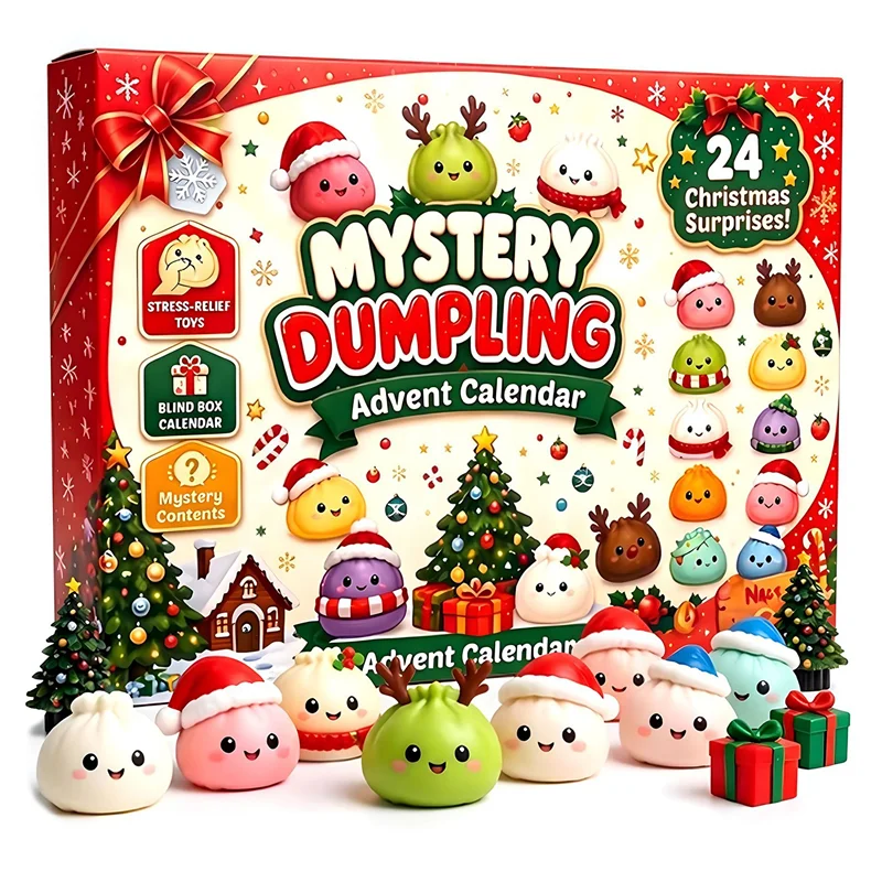 New Arrival Christmas Advent Calendar 24 Styles Christmas Countdown  Blind Box, DIY Dumpling Squishy Toy Blind Bag Holiday Gift