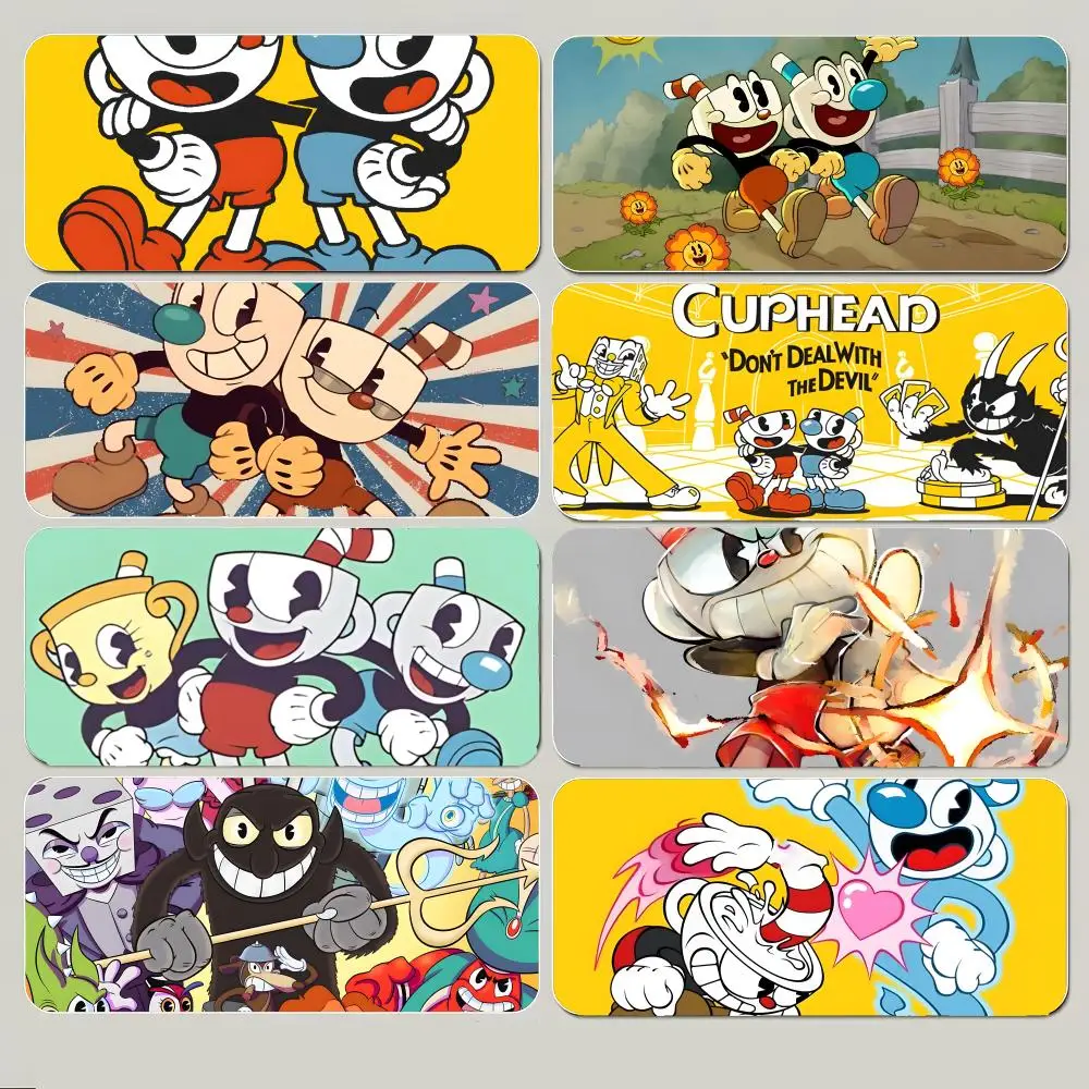 Retro Cuphead-s Mouse Pad Large Gaming Mousepad with Thick Stitched Edge Non-Slip Desk Mat