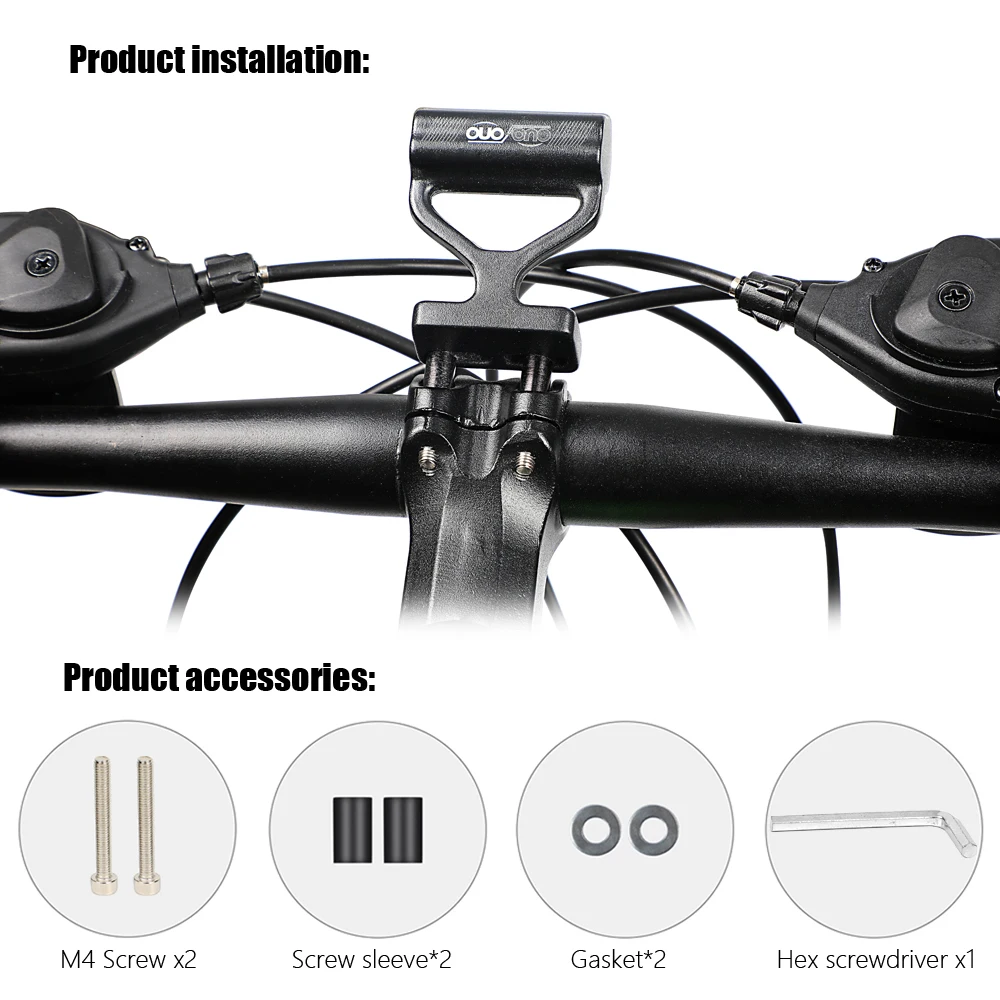 OUO Bicycle Handlebar Extender For Lamp Bracket Phone Holder Flashlight Mount Bike Bar Extension Cycling Accessories