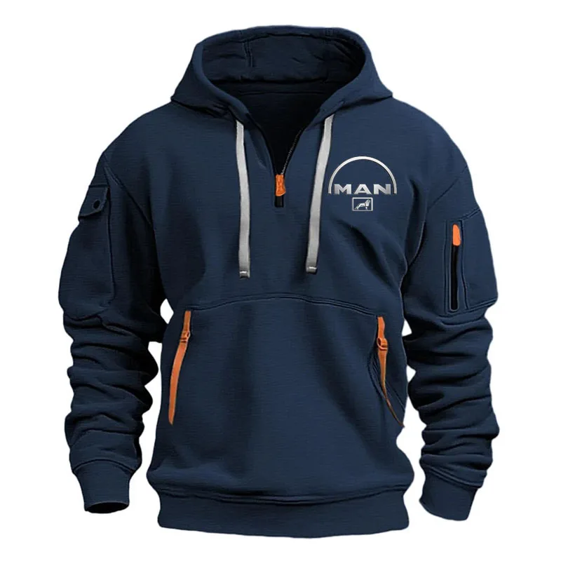 Half zipper Men's Hoodie Sweatshirts MAN Printing New Spring Pullover Sports Top Male Hip-hop street oversized hoodies