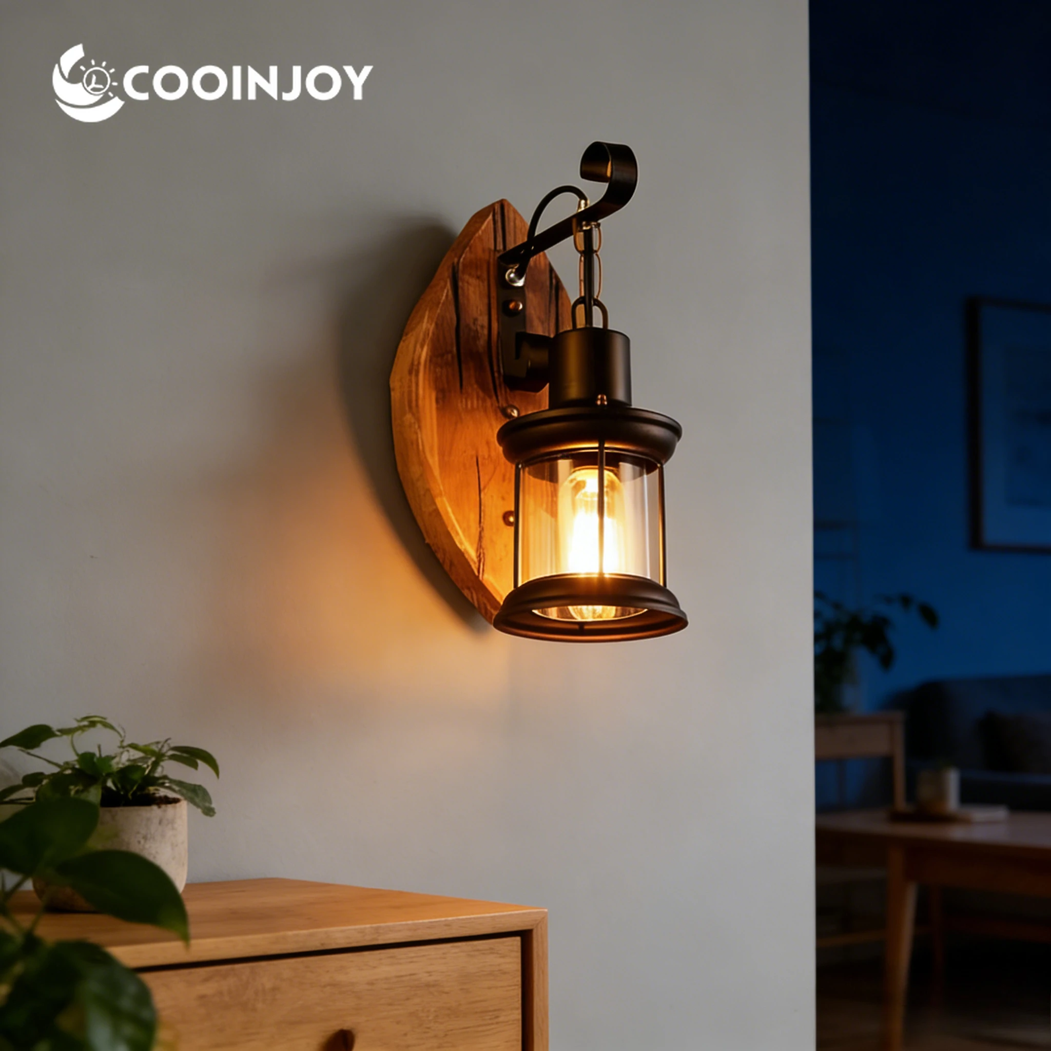 

COOINJOY античный ретро винтажный промышленный деревянный настенный светильник с изысканным внешним видом, теплый свет для бара, кафе, сада E27 220 В