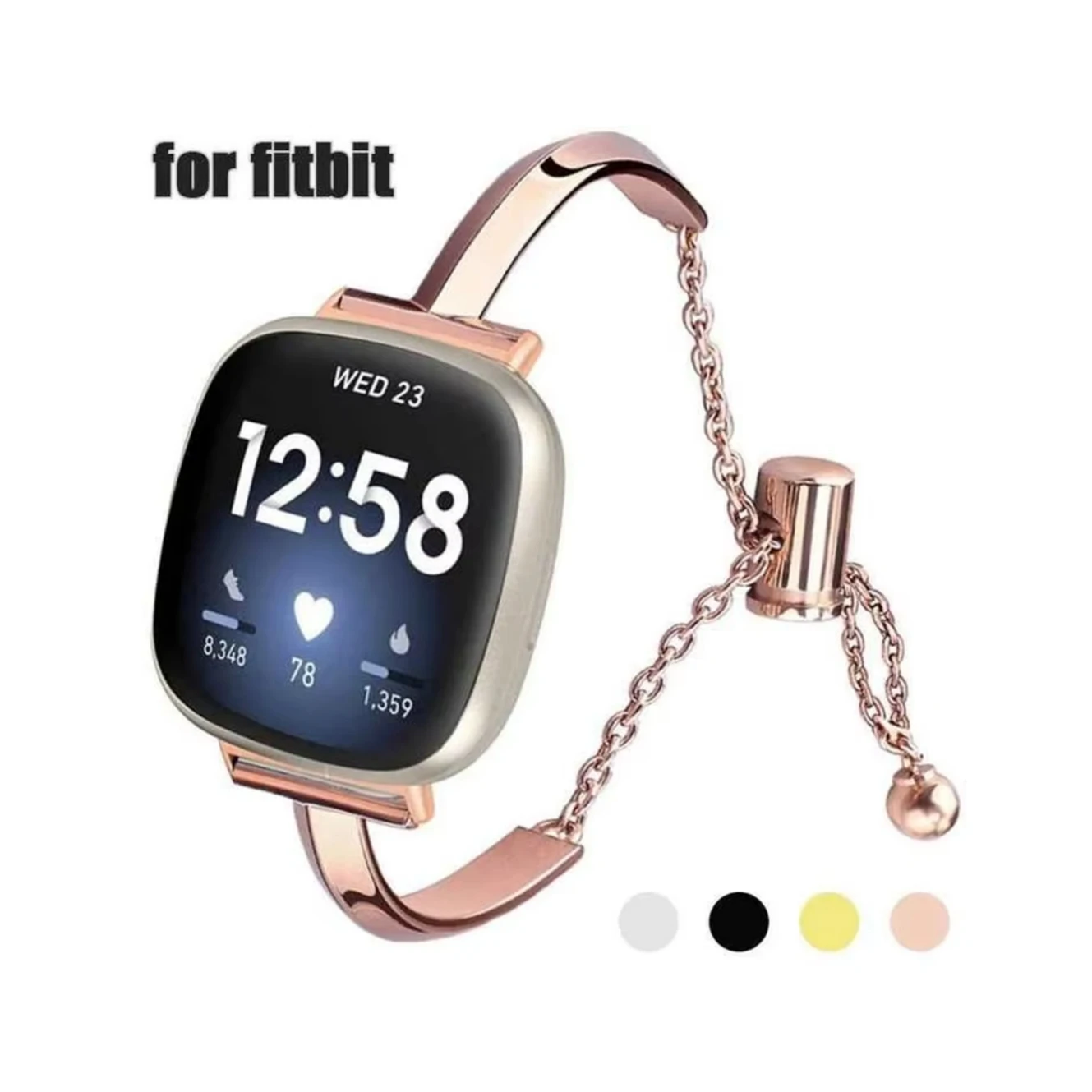 Metal Jewelry Strap For Fitbit Versa 2 3 4 Lite Luxury Chain Bracelet for Fitbit Sense/Sense 2 Stainless Steel Band Bracelet