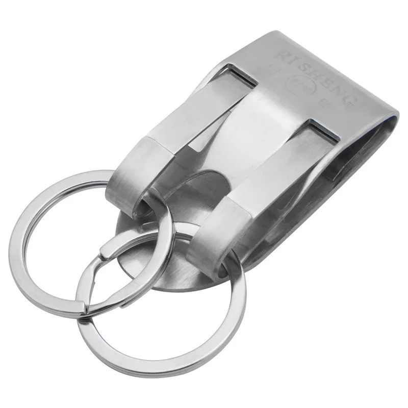 3Designs Anti Lost Heavy Duty Stainless Steel Belt Key Holder KeyClip Detachable Keyrings for Keychain Men Jewelry