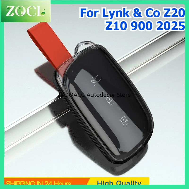 Car For Lynk & Co Z20 Z10 900 2025 Car Transparent Key Case Soft TPU Remote Control Protect Cover Car Key Keychain Fob Accessori