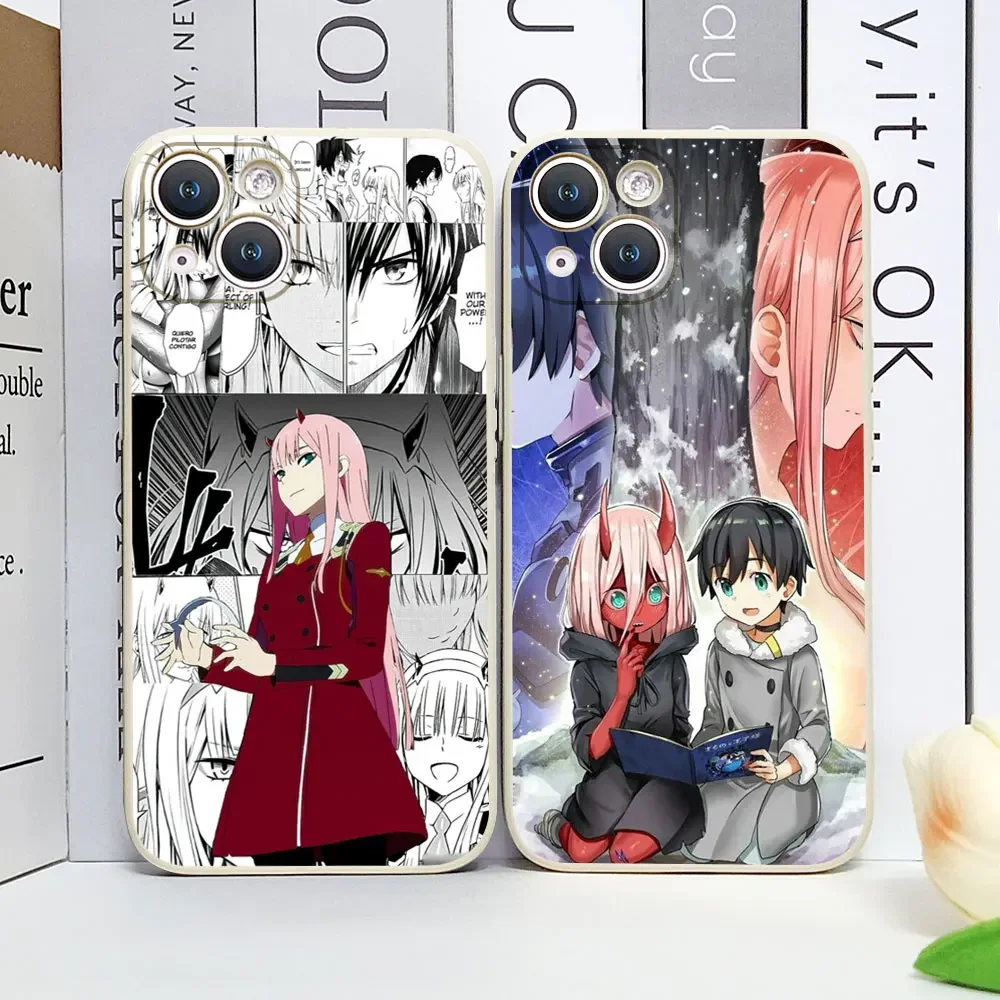 Zero Two Darling in The FranXX Anime Phone Case for IPhone 11 12 13 14 15 16 Pro Max 7 8Plus X XR XS Shockproof Soft Cover Funda