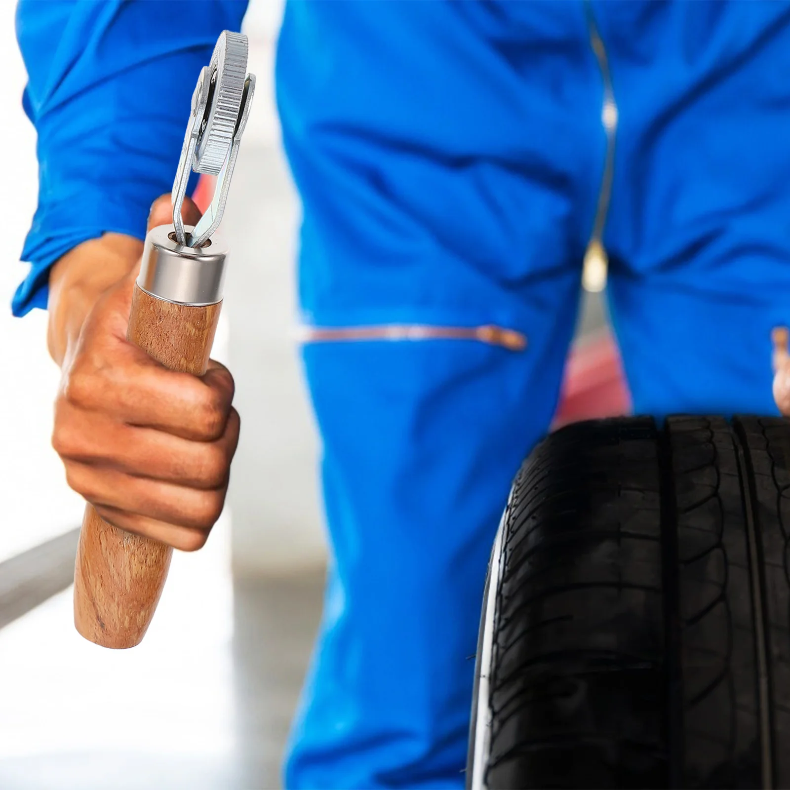 

3Pcs Car Tire Repair Tool Wood Handle Rollers High Hardness Pressing Wheels for Tire Patch Compaction Wooden Handle Rollers